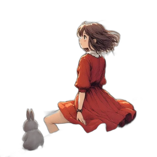 dress, creature, hair, animal transparent PNG cut-out