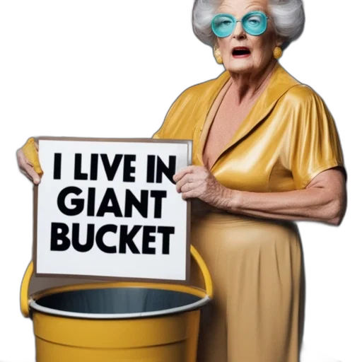 elderly, lady, stands, beside transparent PNG cut-out