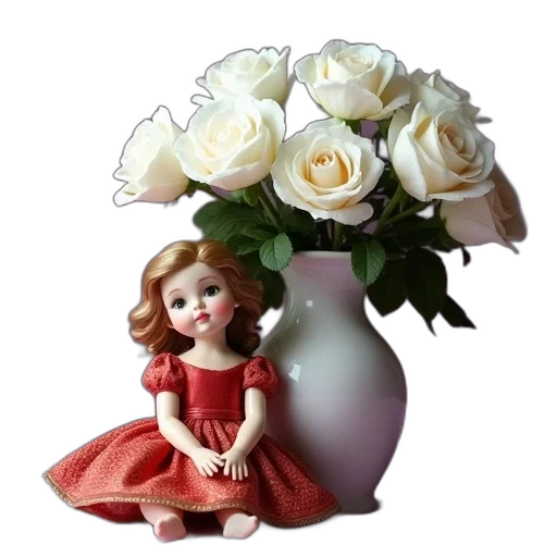 flower, 3d render, photorealistic, oil painting transparent PNG cut-out