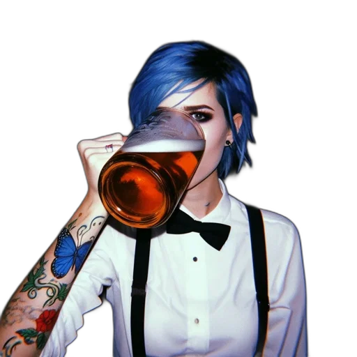 dress, jacket, face, bottle transparent PNG cut-out