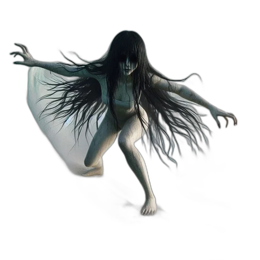 creature, hair, dress, mask transparent PNG cut-out