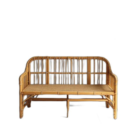 furniture, 3d render, bamboo, bench transparent PNG cut-out