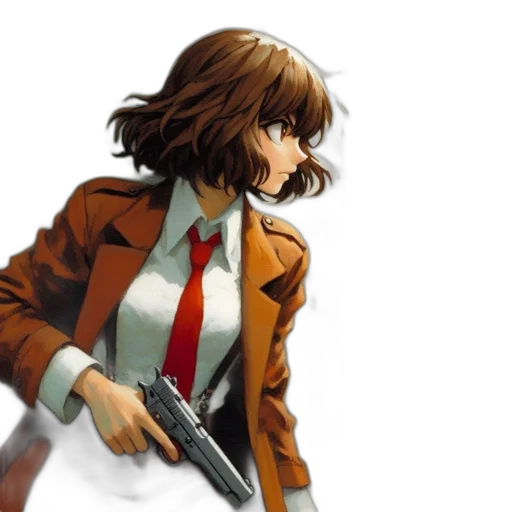 jacket, weapon, concept art, comic book art transparent PNG cut-out