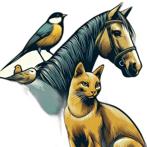 animal, fantasy art, watercolor, photorealistic transparent PNG cut-out