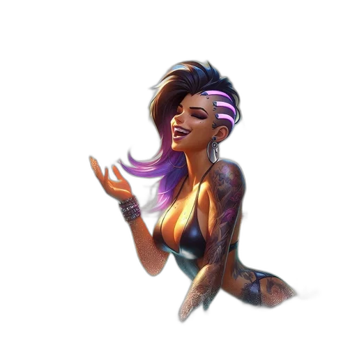 concept art, fantasy art, cyberpunk, pixel art transparent PNG cut-out