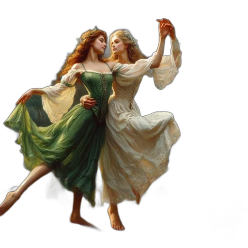 dress, oil painting, concept art, fantasy art transparent PNG cut-out