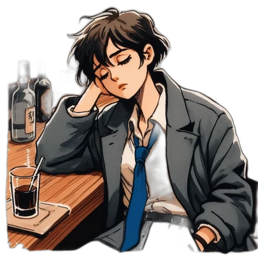 jacket, pixel art, anime, vaporwave transparent PNG cut-out