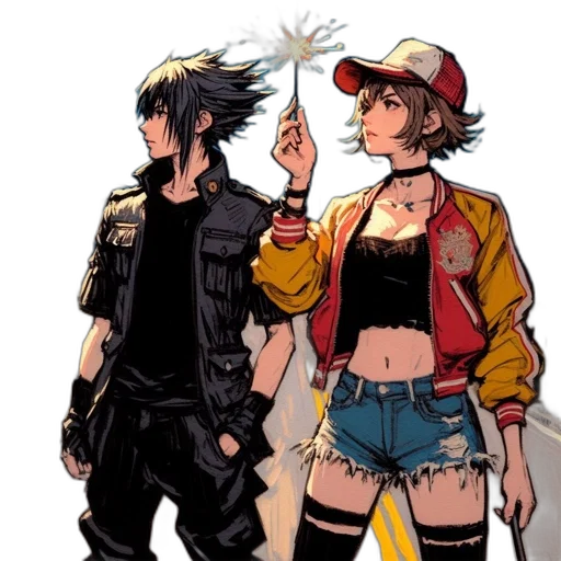 jacket, hat, weapon, staff transparent PNG cut-out