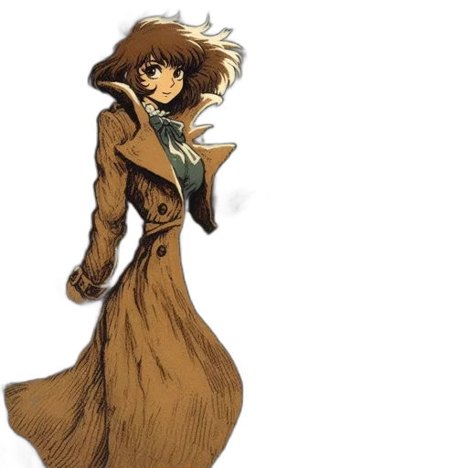 dress, jacket, staff, concept art transparent PNG cut-out