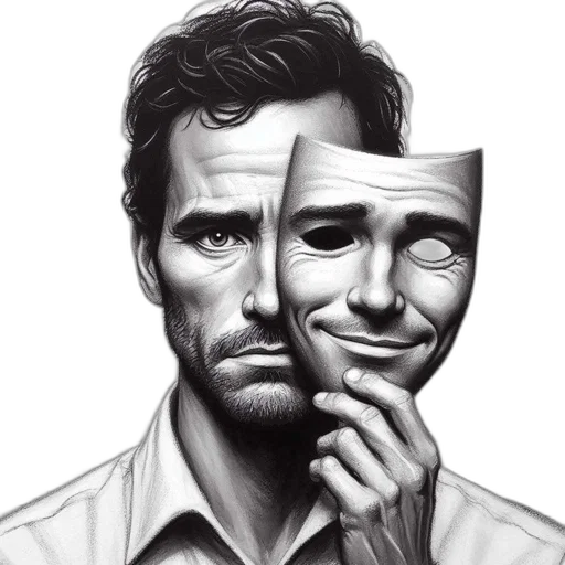 face, mask, comic book art, photorealistic transparent PNG cut-out