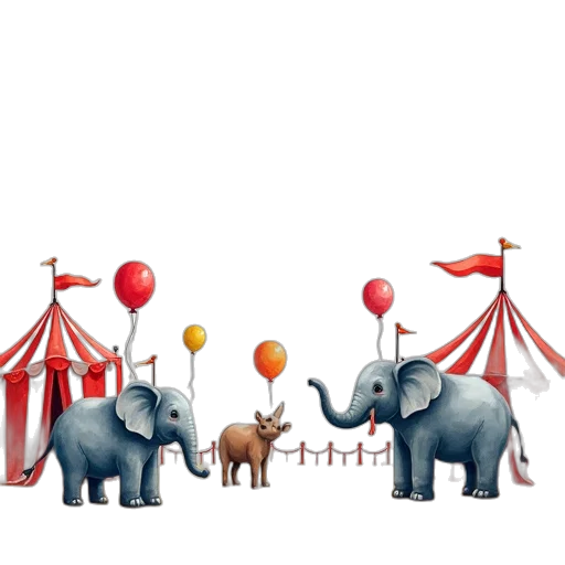 concept art, 3d render, watercolor, circus transparent PNG cut-out