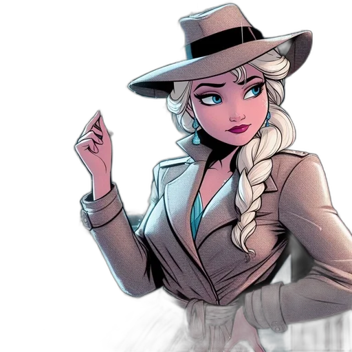 hat, staff, jacket, comic book art transparent PNG cut-out