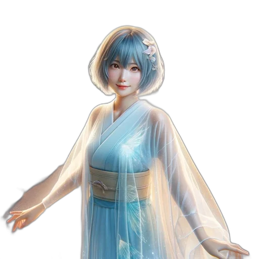 dress, staff, concept art, 3d render transparent PNG cut-out