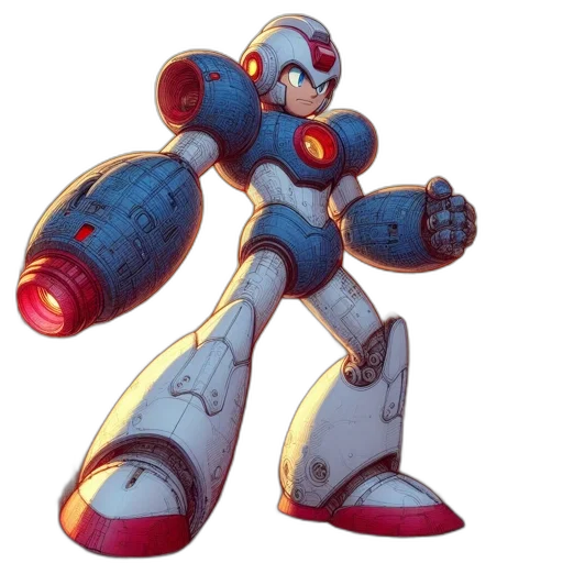 robot, weapon, concept art, 3d render transparent PNG cut-out