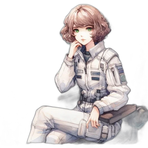 robot, jacket, staff, face transparent PNG cut-out