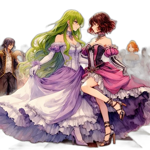 dress, concept art, fantasy art, watercolor transparent PNG cut-out