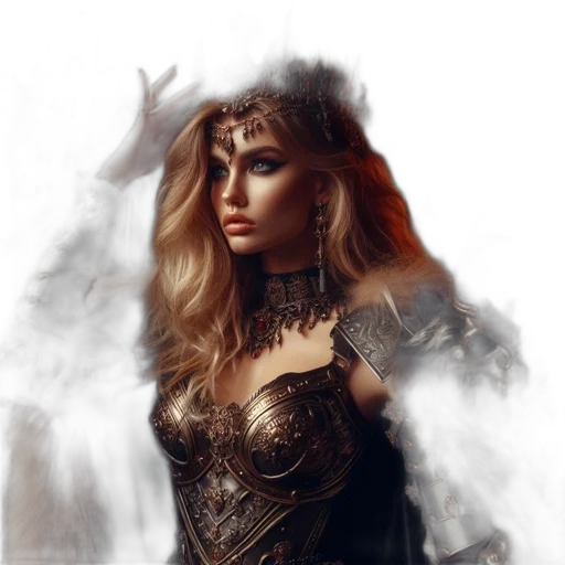 dress, jewelry, crown, fantasy art transparent PNG cut-out