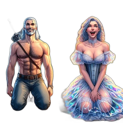 dress, fantasy art, concept art, comic book art transparent PNG cut-out