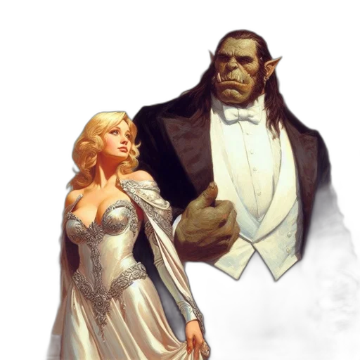 dress, concept art, comic book art, fantasy art transparent PNG cut-out