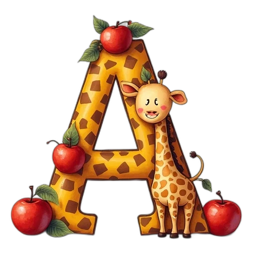animal, photorealistic, 3d render, letter transparent PNG cut-out