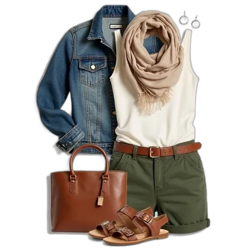 jacket, jewelry, earth tones, green transparent PNG cut-out