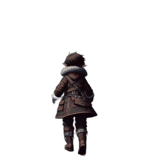 jacket, hat, staff, weapon transparent PNG cut-out