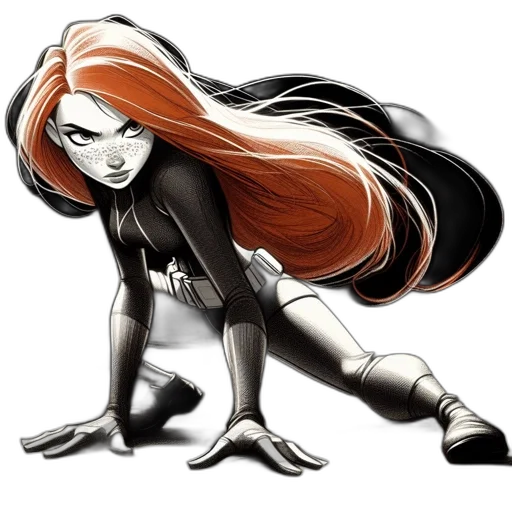 hair, comic book art, concept art, cartoon transparent PNG cut-out