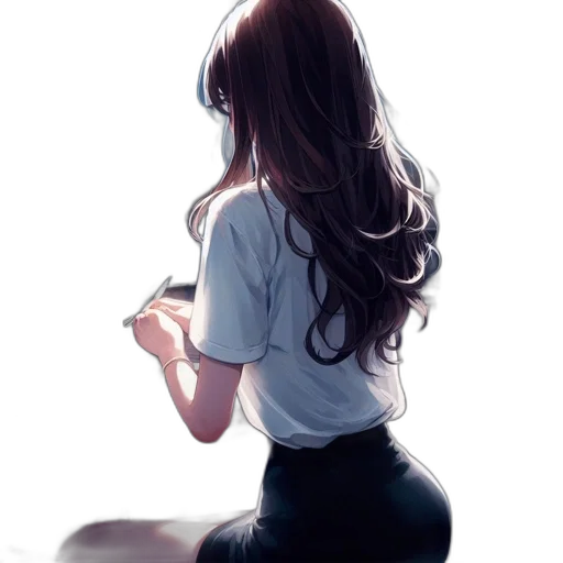 dress, hair, staff, face transparent PNG cut-out
