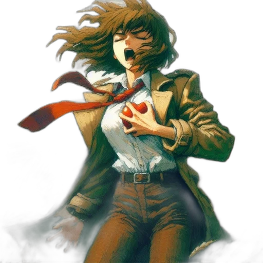 jacket, weapon, mask, staff transparent PNG cut-out