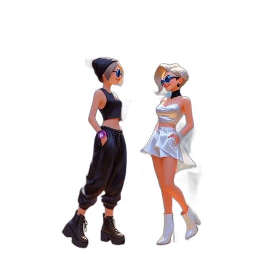 concept art, 3d render, vaporwave, pixel art transparent PNG cut-out