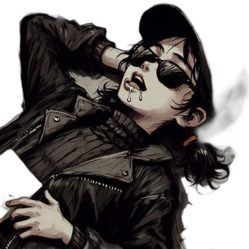 jacket, mask, face, comic book art transparent PNG cut-out