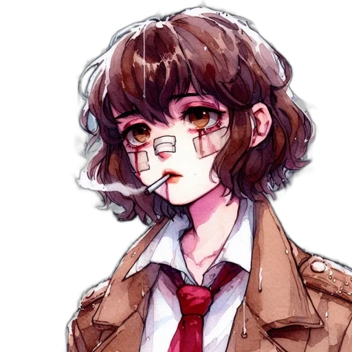 jacket, face, staff, creature transparent PNG cut-out
