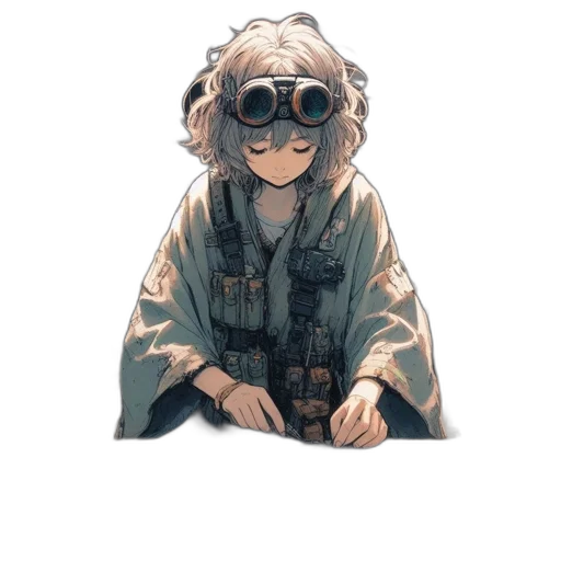 jacket, mask, weapon, creature transparent PNG cut-out