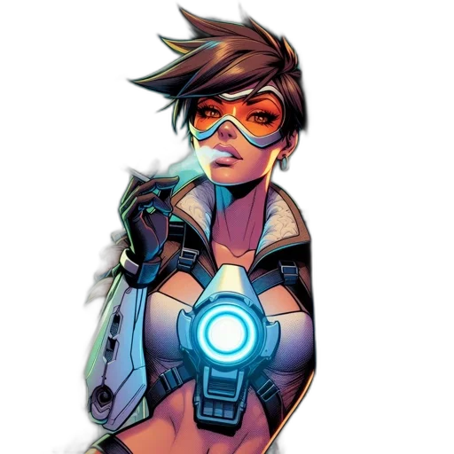 weapon, comic book art, concept art, cyberpunk transparent PNG cut-out