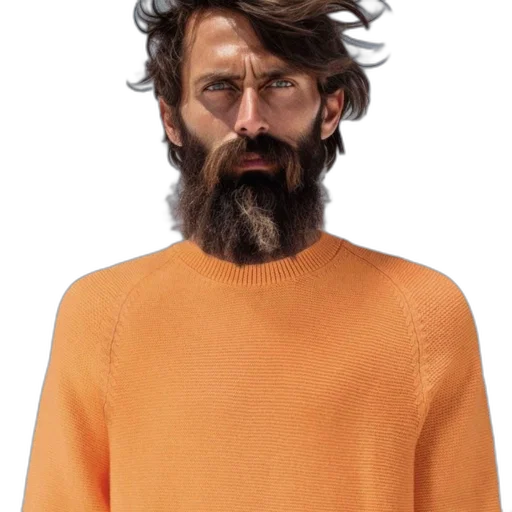 jacket, hair, face, creature transparent PNG cut-out
