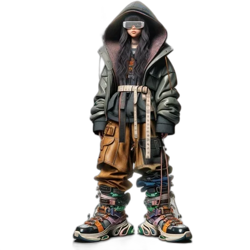 jacket, concept art, cyberpunk, 3d render transparent PNG cut-out