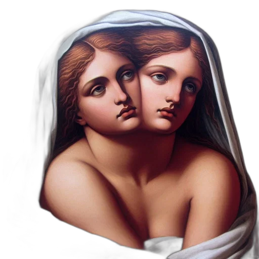 face, jewelry, oil painting, photorealistic transparent PNG cut-out