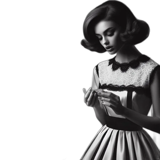 dress, jewelry, photorealistic, monochrome transparent PNG cut-out