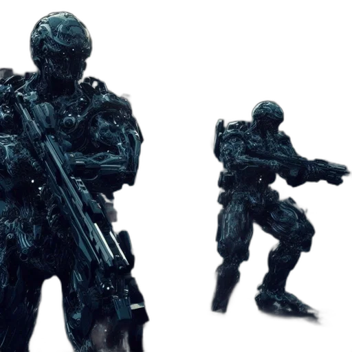 weapon, robot, 3d render, concept art transparent PNG cut-out