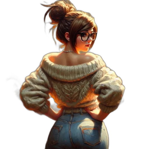 jacket, staff, dress, concept art transparent PNG cut-out