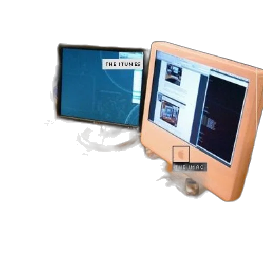 3d render, desk, two, computer transparent PNG cut-out