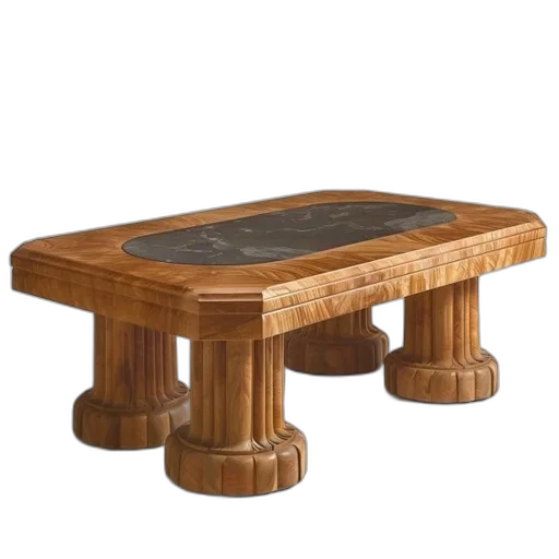 furniture, 3d render, wooden, table transparent PNG cut-out