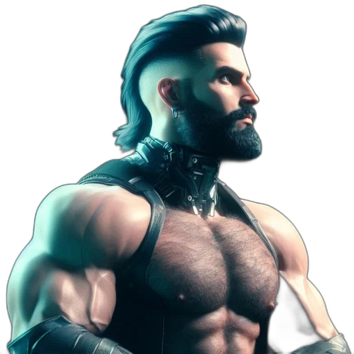 comic book art, fantasy art, concept art, cyberpunk transparent PNG cut-out