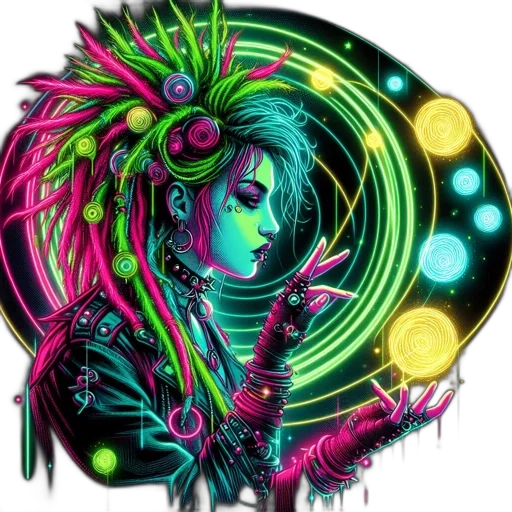 staff, jewelry, jacket, cyberpunk transparent PNG cut-out