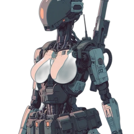 robot, weapon, dress, concept art transparent PNG cut-out
