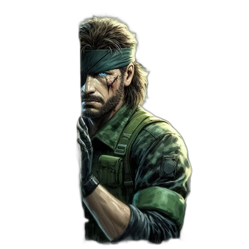 weapon, jacket, face, comic book art transparent PNG cut-out