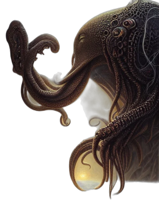 creature, dragon, hair, mask transparent PNG cut-out