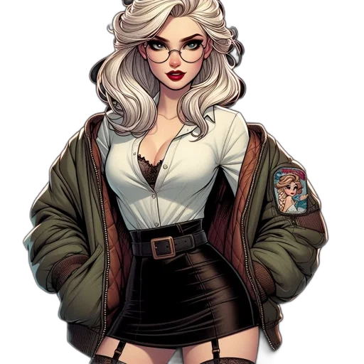 jacket, staff, comic book art, concept art transparent PNG cut-out