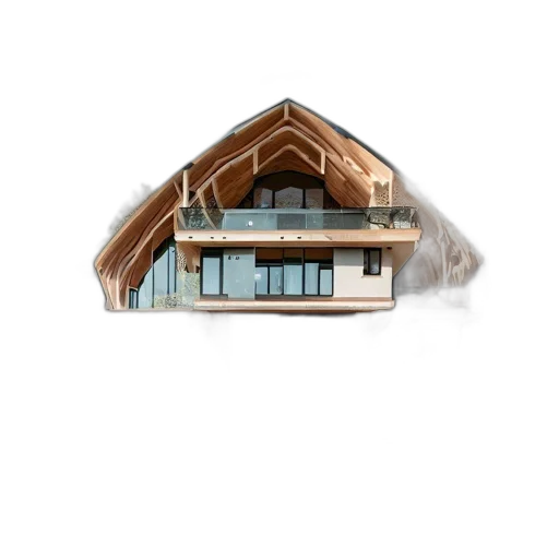 building, umbrella, furniture, 3d render transparent PNG cut-out