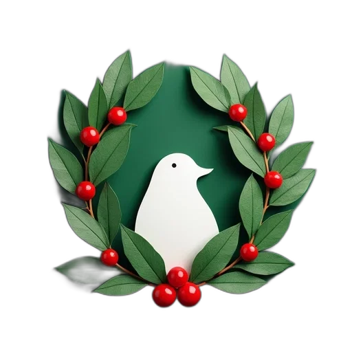 3d render, pixel art, holly, christmas transparent PNG cut-out
